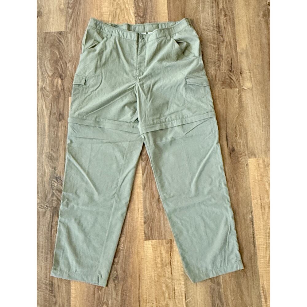 Columbia PFG Pants Men's Size XL Convertible Omni-Shade Khaki‎ Brown Nylon EUC
